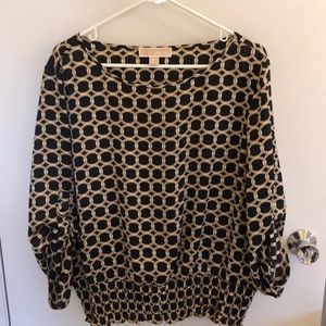 Navy blue chain print top